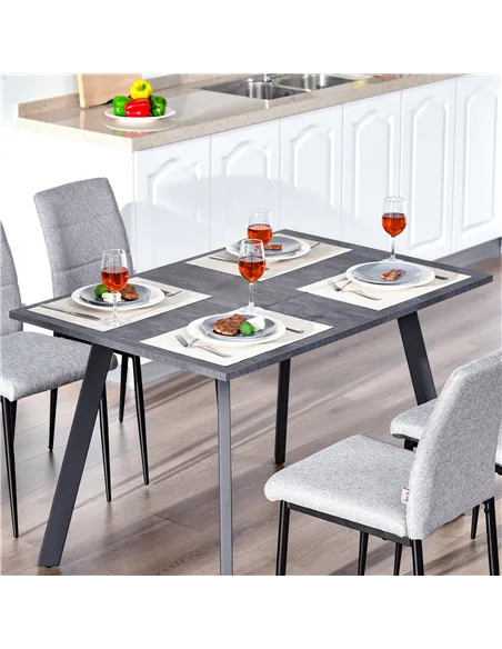 HOMCOM Dining Table, Contemporary Rectangle Kitchen Table with Metal Legs and Spacious Tabletop for Dining Room, Living Room, Da