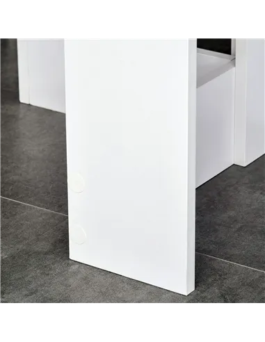 HOMCOM Space-saving Drop Leaf Table, Folding Dining Table for Small Space, Kitchen, Dining Room, White