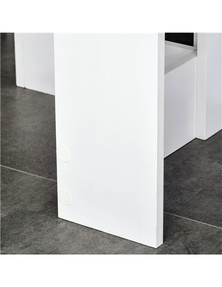HOMCOM Space-saving Drop Leaf Table, Folding Dining Table for Small Space, Kitchen, Dining Room, White