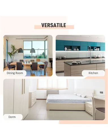 HOMCOM Foldable Drop Leaf Dining Table Folding Workstation for Small Space with Storage Shelves Cubes Oak & White