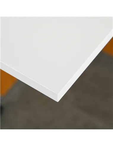 HOMCOM Folding Dining Table Writing Desk Workstation w/ Casters Teak Colour, White