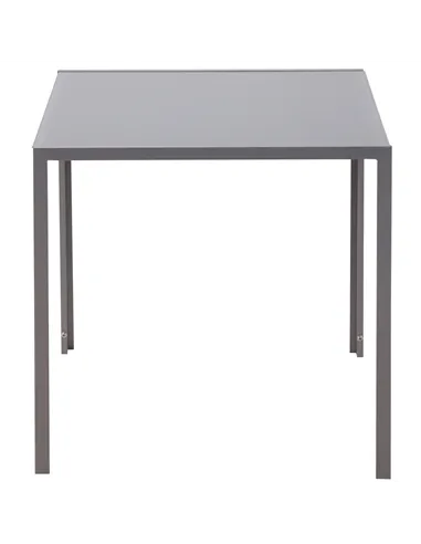 HOMCOM Modern Square Dining Table for 2-4 People, with Glass Top & Metal Legs for Dining Room, Living Room, Grey