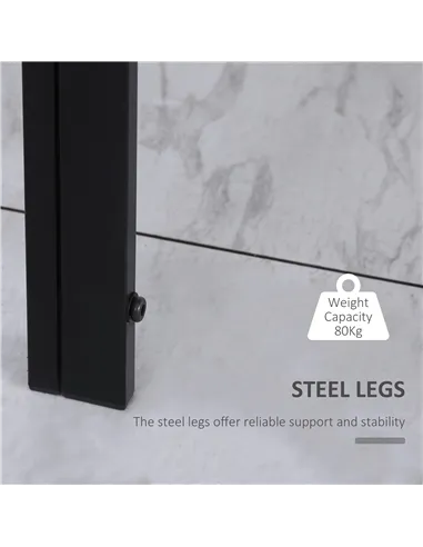 HOMCOM Modern Rectangular Dining Table for 4 People Glass Kitchen Table with Tempered Glass Top and Metal Legs for Dining Room, 