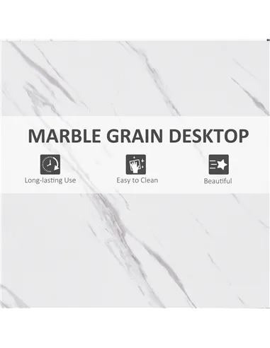 HOMCOM Rectangular Bar Table, Wood Effect Coffee Table for Small Space, Breakfast Dining, Kitchen, Industrial, White & Black