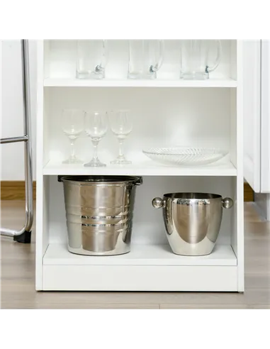 HOMCOM Bar Table, Dining Table with 4-Tier Storage Shelf for Breakfast Bar, Kitchen, Dining Room, Living Room, Grey