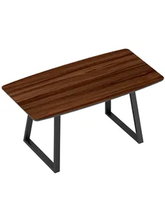 HOMCOM Extendable Dining Table Rectangular Wood Effect Tabletop for 4-6 People with Steel Frame & Hidden Leaves for Kitchen, Din