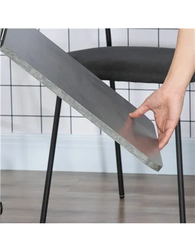 HOMCOM Multi-Storage Six-Person Drop Leaf Dining Table - Mixed Grey