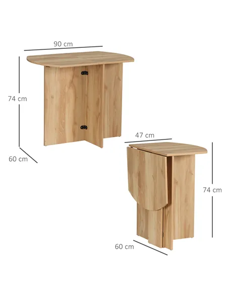 HOMCOM Four-Person Drop Leaf Dining Table - Wood-Effect