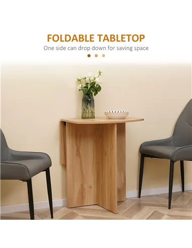 HOMCOM Four-Person Drop Leaf Dining Table - Wood-Effect