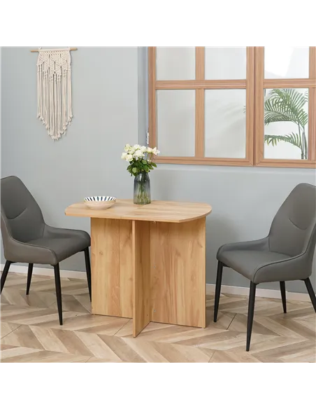 HOMCOM Four-Person Drop Leaf Dining Table - Wood-Effect
