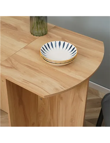 HOMCOM Four-Person Drop Leaf Dining Table - Wood-Effect
