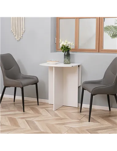 HOMCOM Four-Person Drop Leaf Dining Table - White