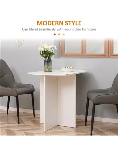 HOMCOM Four-Person Drop Leaf Dining Table - White