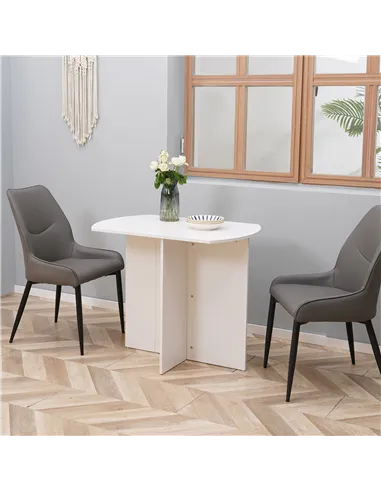 HOMCOM Four-Person Drop Leaf Dining Table - White