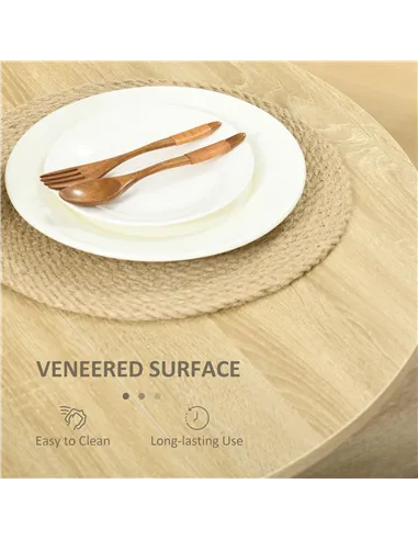 HOMCOM Space-saving Drop Leaf Table, Folding Dining Table for Small Space, Kitchen, Dining Room, Oak