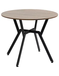 HOMCOM Dining Room Table with Black Legs Anti-slip Foot Pads for Living Room Dining Room 90 x 76 cm Brown
