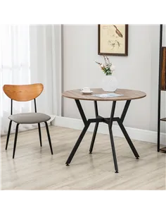HOMCOM Dining Room Table with Black Legs Anti-slip Foot Pads for Living Room Dining Room 90 x 76 cm Brown 2