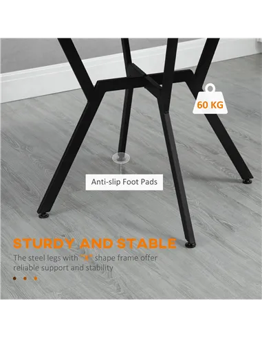 HOMCOM Dining Room Table with Black Legs Anti-slip Foot Pads for Living Room Dining Room 90 x 76 cm Brown