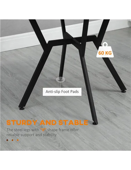 HOMCOM Dining Room Table with Black Legs Anti-slip Foot Pads for Living Room Dining Room 90 x 76 cm Brown