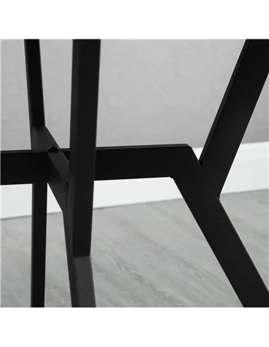 HOMCOM Dining Room Table with Black Legs Anti-slip Foot Pads for Living Room Dining Room 90 x 76 cm Brown