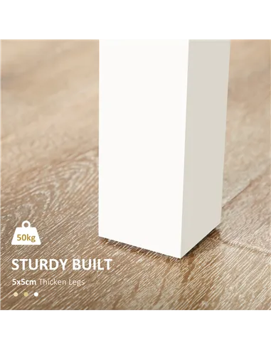 HOMCOM Dining Table for 4 to 6, 120L x 70W x 75Hcm, Modern Kitchen Table with Wood Effect Tabletop, Thick Legs, for Dining Room,