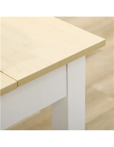 HOMCOM Dining Table for 4 to 6, 120L x 70W x 75Hcm, Modern Kitchen Table with Wood Effect Tabletop, Thick Legs, for Dining Room,