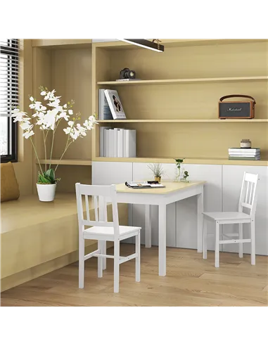 HOMCOM Dining Table for 4 to 6, 120L x 70W x 75Hcm, Modern Kitchen Table with Wood Effect Tabletop, Thick Legs, for Dining Room,