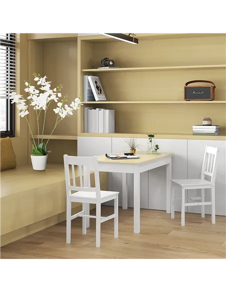 HOMCOM Dining Table for 4 to 6, 120L x 70W x 75Hcm, Modern Kitchen Table with Wood Effect Tabletop, Thick Legs, for Dining Room,
