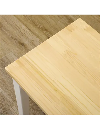 HOMCOM 102 cm Wood Dining Bench for 2 People, Wooden Bench for Kitchen, Dining Room, Entryway, White