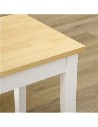 HOMCOM 102 cm Wood Dining Bench for 2 People, Wooden Bench for Kitchen, Dining Room, Entryway, White