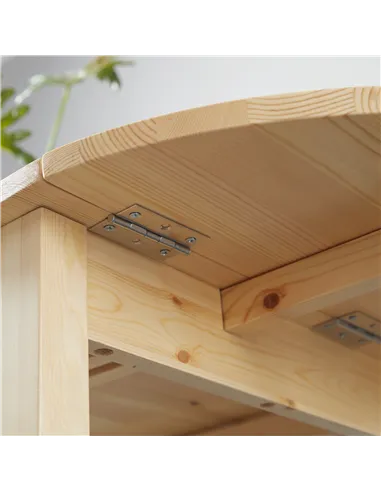 HOMCOM 4-6 Person Wooden Drop-Leaf Table - Natural Finish