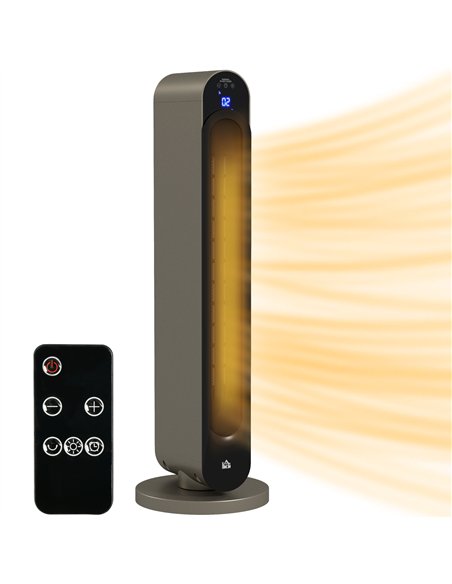 HOMCOM 2kW PTC Ceramic Tower Heater, 10-35°C Temperature Range