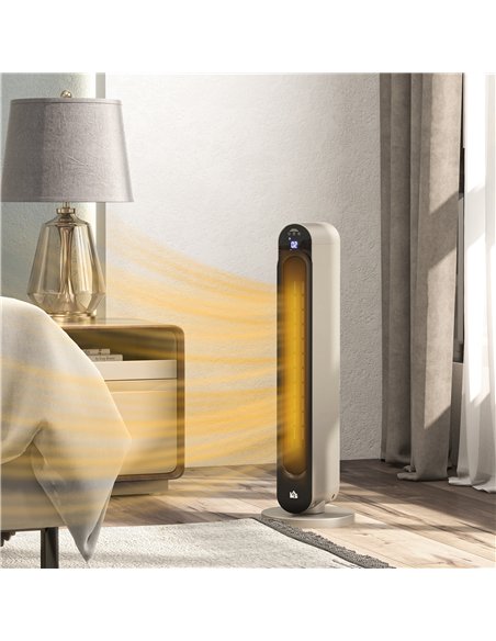 HOMCOM 2kW PTC Ceramic Tower Heater, 10-35°C Temperature Range