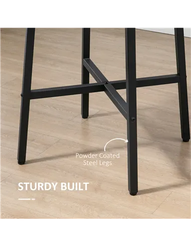 HOMCOM 85cm Dining Room Table, Industrial Style Kitchen Table Round  with Steel Legs, Rustic Brown