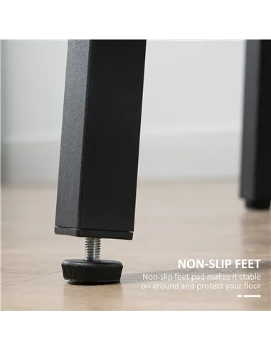 HOMCOM 85cm Dining Room Table, Industrial Style Kitchen Table Round  with Steel Legs, Rustic Brown