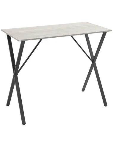 HOMCOM 120 cm Rectangular Bar Table for 4 People, Modern Breakfast Bar Table with Wood Effect Tabletop, Steel Legs, Coffee Desk 