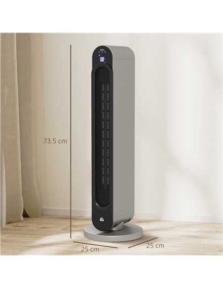 HOMCOM 2kW PTC Ceramic Tower Heater, 10-35°C Temperature Range