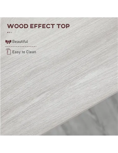 HOMCOM 120 cm Rectangular Bar Table for 4 People, Modern Breakfast Bar Table with Wood Effect Tabletop, Steel Legs, Coffee Desk 