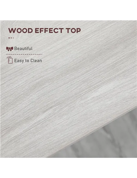 HOMCOM 120 cm Rectangular Bar Table for 4 People, Modern Breakfast Bar Table with Wood Effect Tabletop, Steel Legs, Coffee Desk 