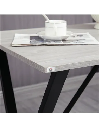 HOMCOM 120 cm Rectangular Bar Table for 4 People, Modern Breakfast Bar Table with Wood Effect Tabletop, Steel Legs, Coffee Desk 