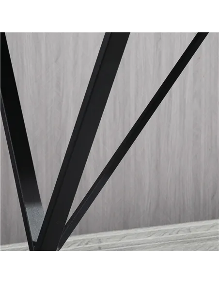 HOMCOM 120 cm Rectangular Bar Table for 4 People, Modern Breakfast Bar Table with Wood Effect Tabletop, Steel Legs, Coffee Desk 