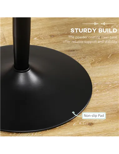 HOMCOM 75H x Φ70cm Two-Person Minimalistic Dining Table - Black