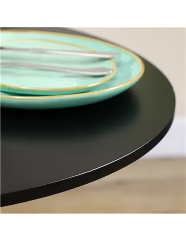 HOMCOM 75H x Φ70cm Two-Person Minimalistic Dining Table - Black