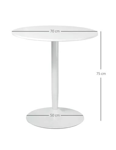 HOMCOM 75H x Φ70cm Two-Person Minimalistic Dining Table - White