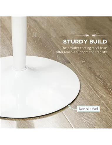 HOMCOM 75H x Φ70cm Two-Person Minimalistic Dining Table - White