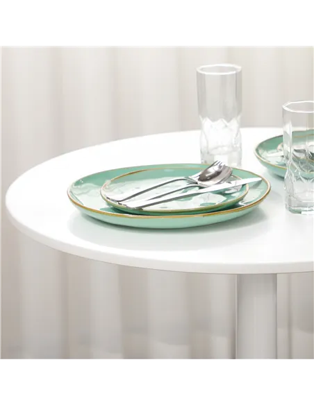 HOMCOM 75H x Φ70cm Two-Person Minimalistic Dining Table - White
