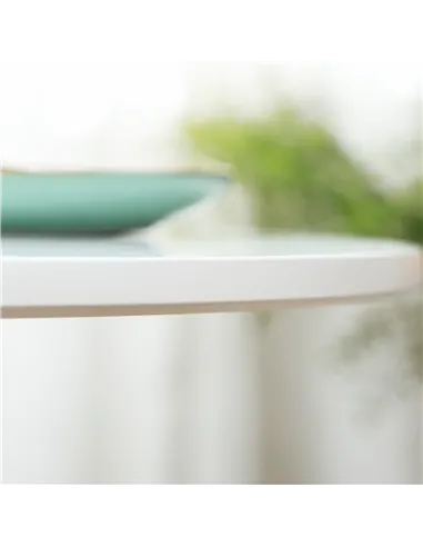 HOMCOM 75H x Φ70cm Two-Person Minimalistic Dining Table - White