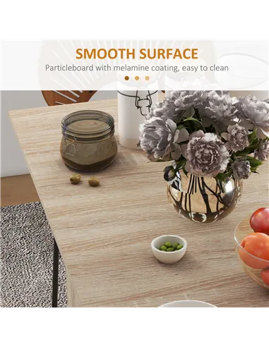 HOMCOM Folding Dining Table, Drop Leaf Table for Small Spaces with 2-tier Shelves, Small Kitchen Table with Rolling Casters, Nat