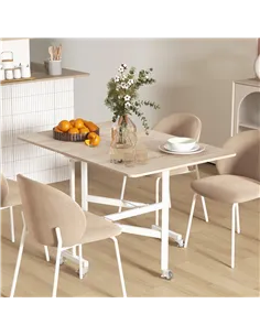 HOMCOM 4-6 Person Drop Leaf Dining Table - Oak 2