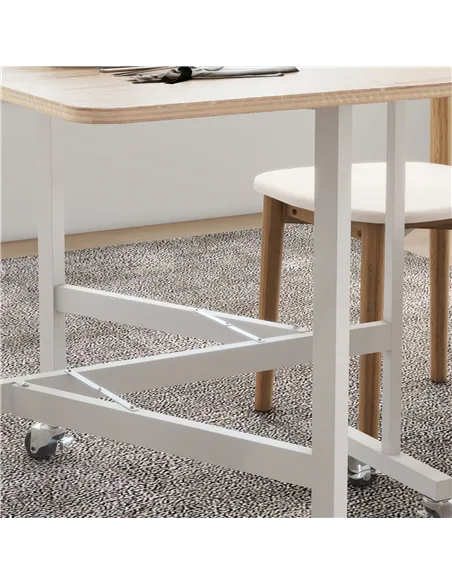 HOMCOM 4-6 Person Drop Leaf Dining Table - Oak